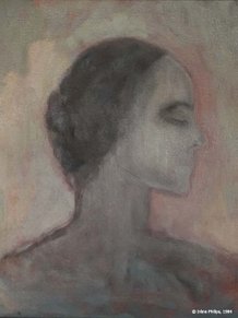 Irène Philips - Self Portrait - Oil on canvas, 40 x 30 cm, +- 1984