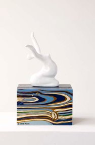 Irène Philips - THE WAITING - Ceramic and polychrome wood, 2005