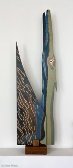 Irène Philips - THE BIRTH OF PEGASUS, polychrome wood, 120 cm, 2004
