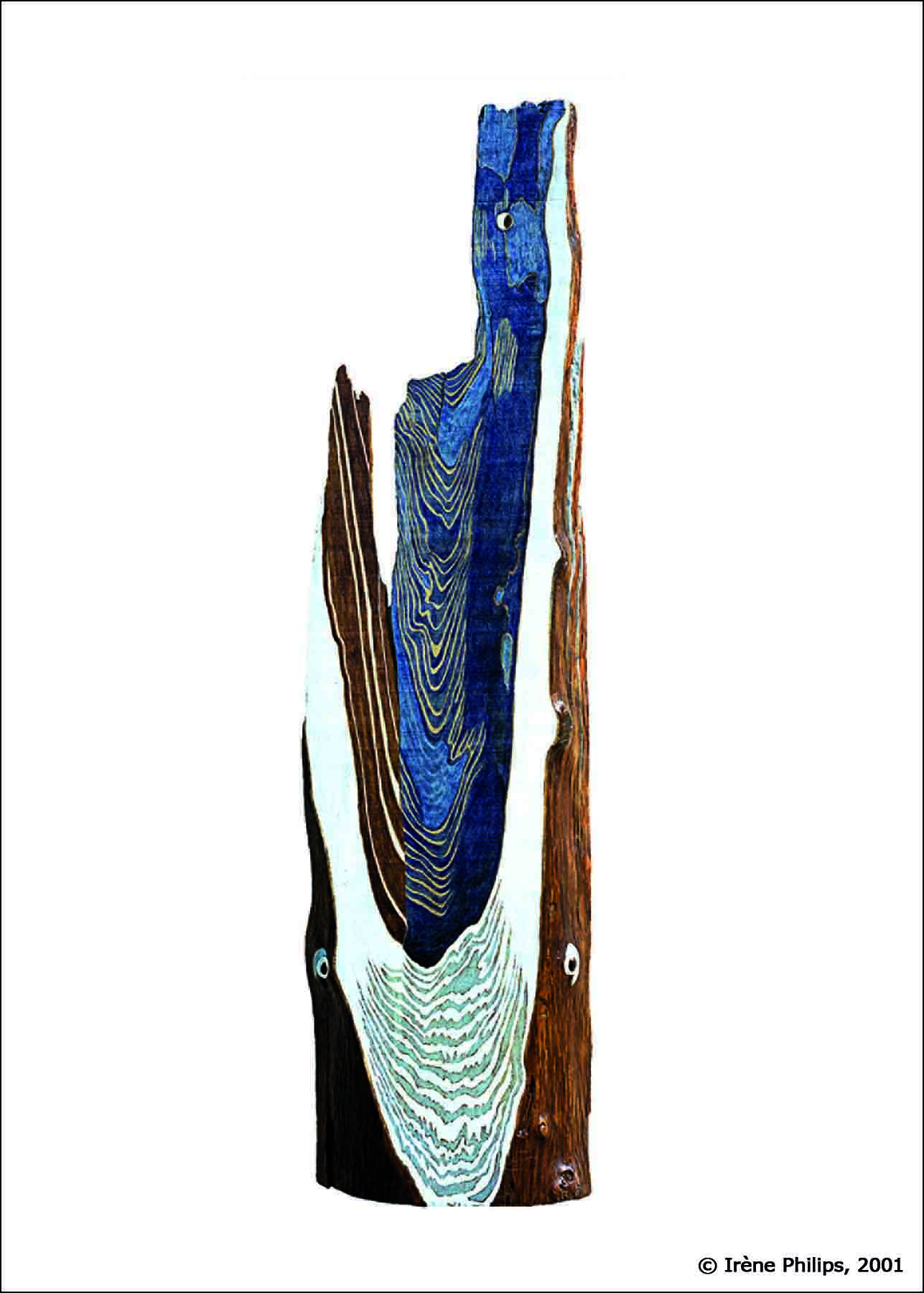 Irène Philips - Painted wood, MINOTAVROS 2001