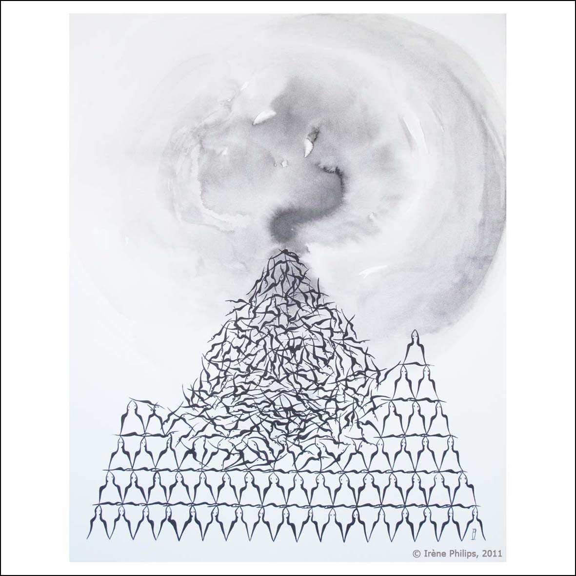 Irène Philips, Indian ink CARD GAME II, 2012